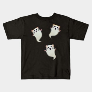 Spooky Cute Ghost Cats Kids T-Shirt